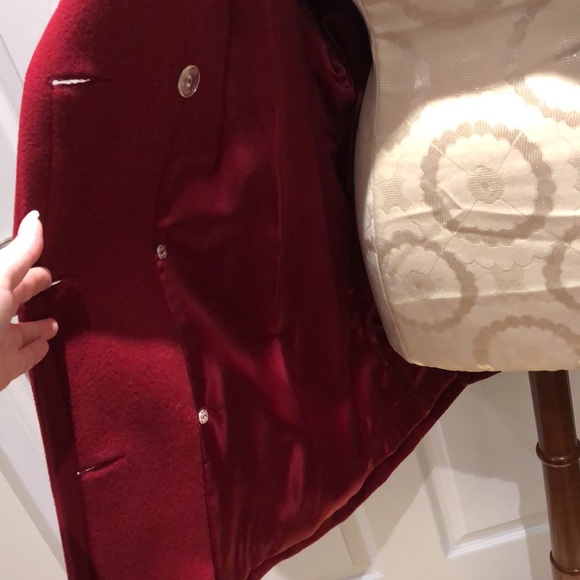 Anna | EUC Red Australian Virgin Lambswool Pea Coat - Picture 9 of 12